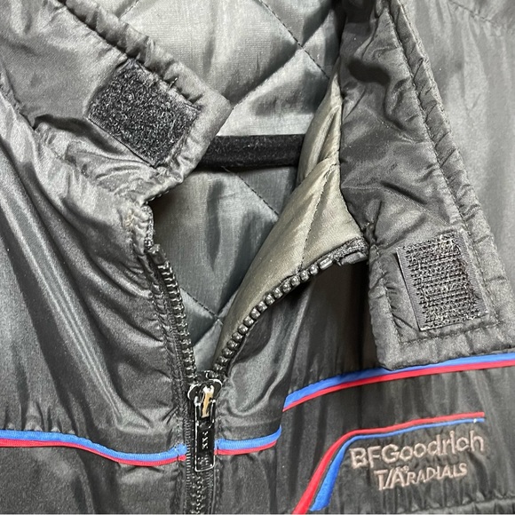 VTG BF Goodrich Satin Bomber Jacket Style Black Medium - Picture 6 of 11